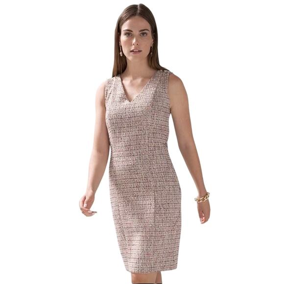 Women’s 0 White House Black Market Tweed Sleeveless Sheath Dress NWT - Picture 1 of 8